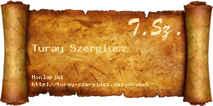 Turay Szergiusz névjegykártya